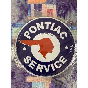 MADE IN USA Pontiac Service Round METAL SIGN 11.5”  auto shop garage Wall decor